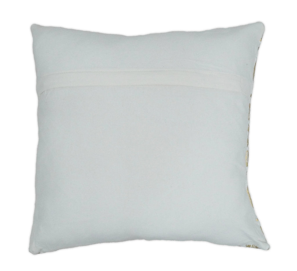 Square Geometric Printed Modern Contemporary Accent Gold and White Pillow Cover | PL08