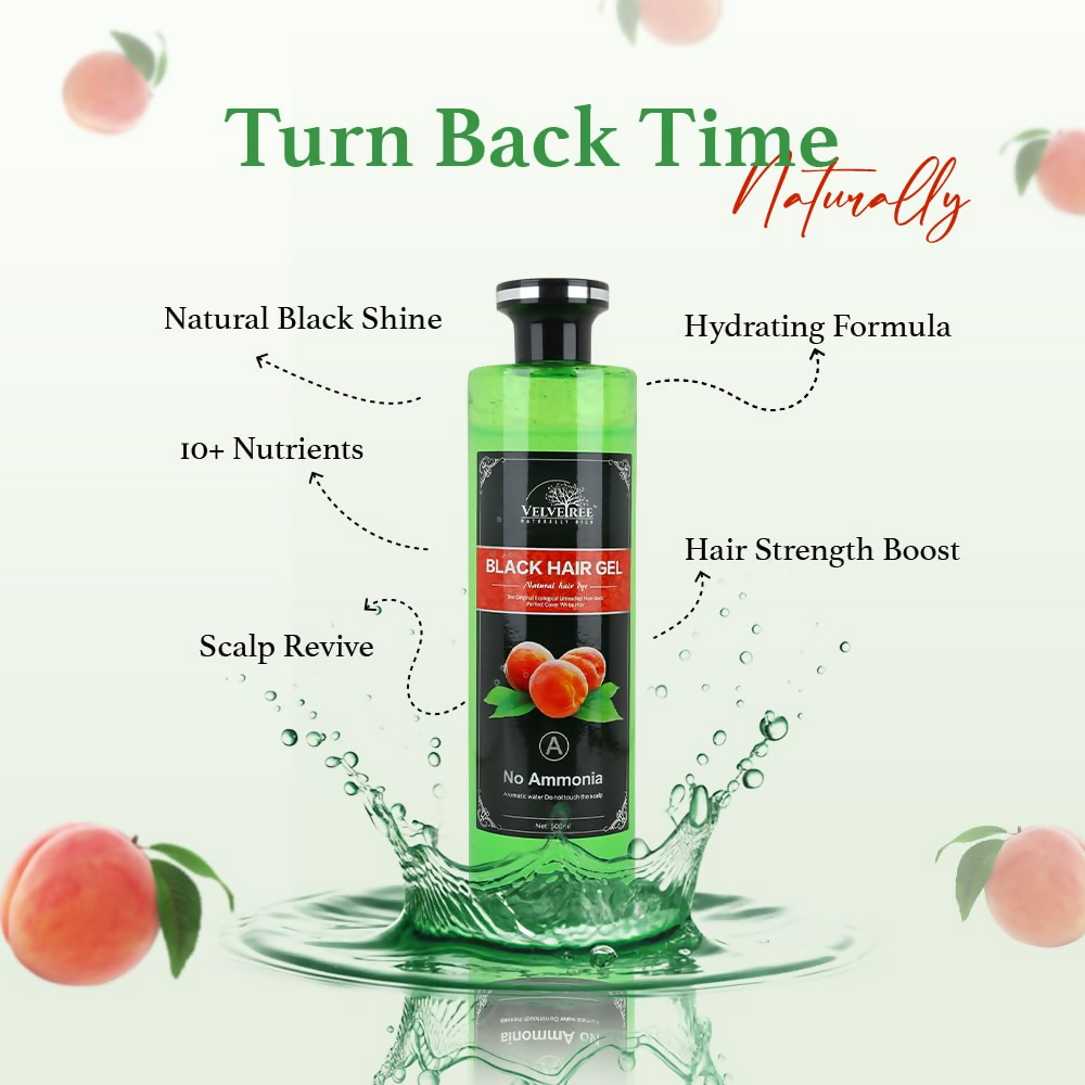 Velvetree Natural Black Hair Gel Dye (Black Hair Gel)