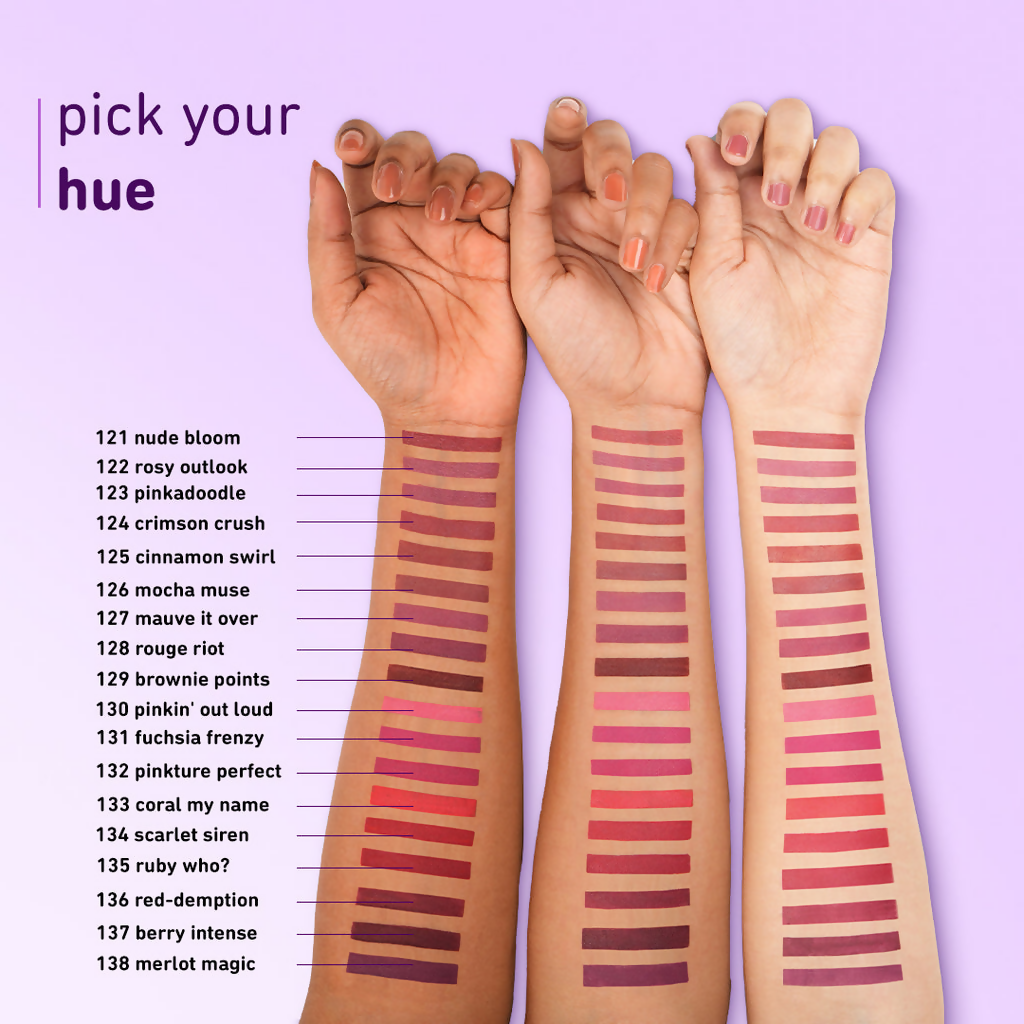 Plum Butter Crème Matte Lipstick Pinkadoodle - 123 (Brownish Pink)