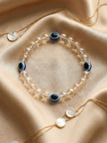 NVR White Crystal Evil Eye Bracelet for Men & Women