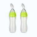 Safe-O-Kid Easy Set of 2 Squeezy Silicone Food Feeder Spoon (Soft Tip) Bottle- Green- 90mL