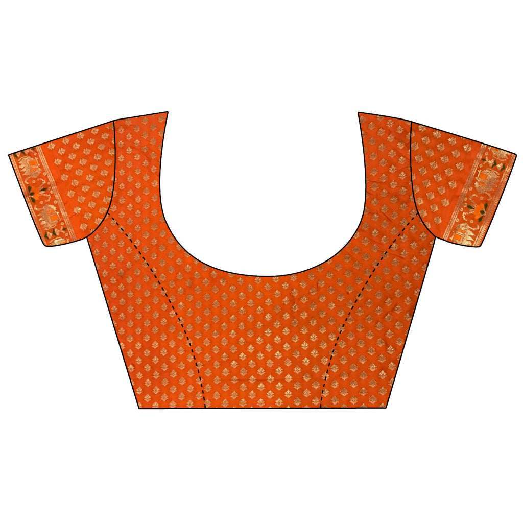 Joban Fashion Orange And Pink Geometric Pattern Soft Silk Patola Saree