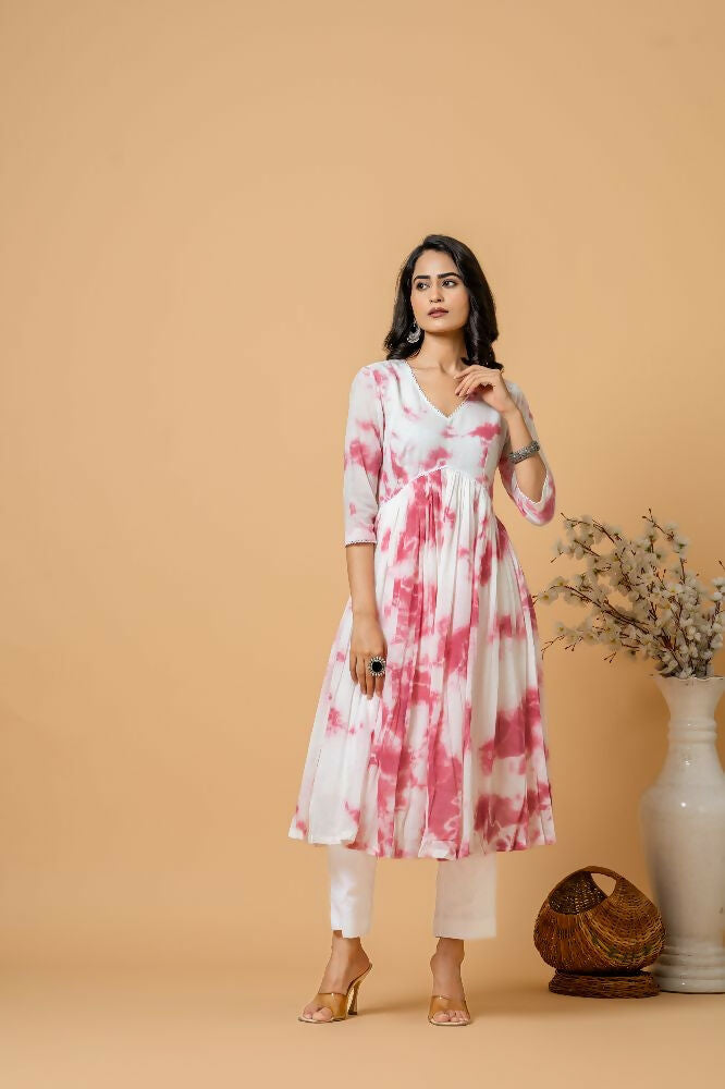 Joban Fashion Magenta Tie & Dye Kurta Pant Set