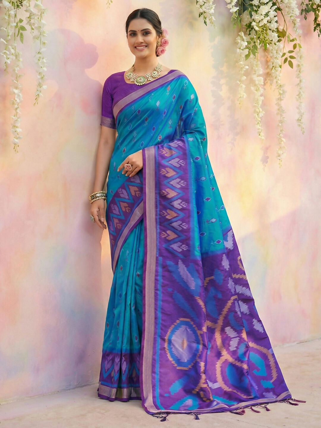 Shree Shyam Fashion Blue Soft Silk Saree