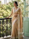 Shree Shyam Fashion Mustard Yellow Linen Saree
