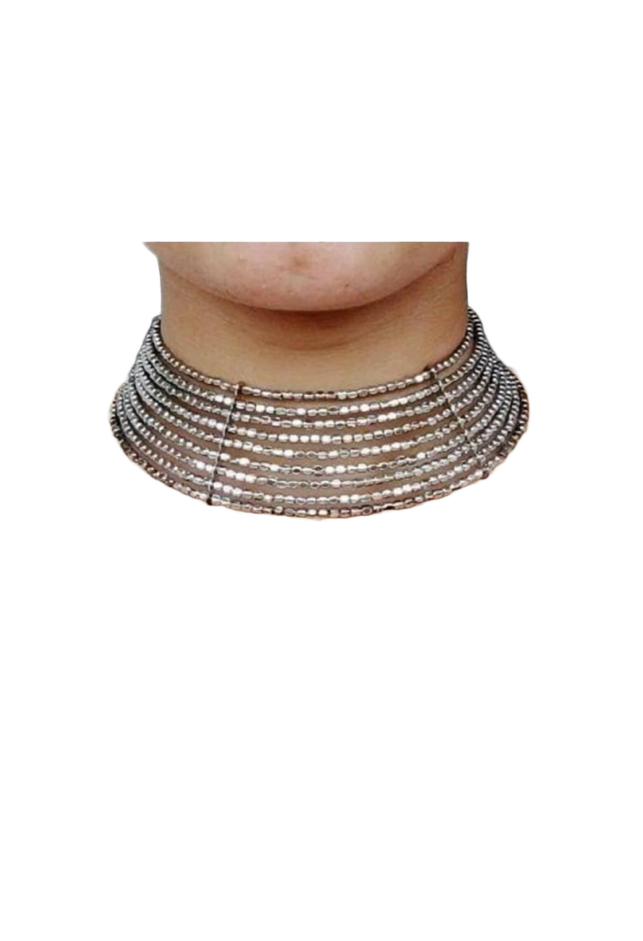 Mominos Fashion Joharkamal Oxidised Beaded work Hasli Design Choker For Women & Girls