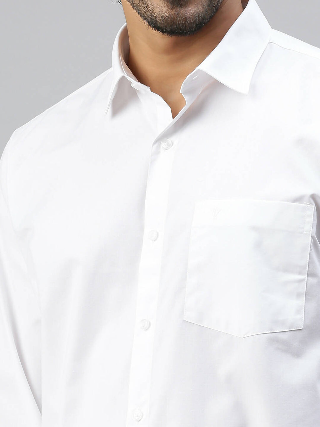 Ramraj Cotton Mens Full Sleeve White Shirt Plus Size - Soft Touch Cotton