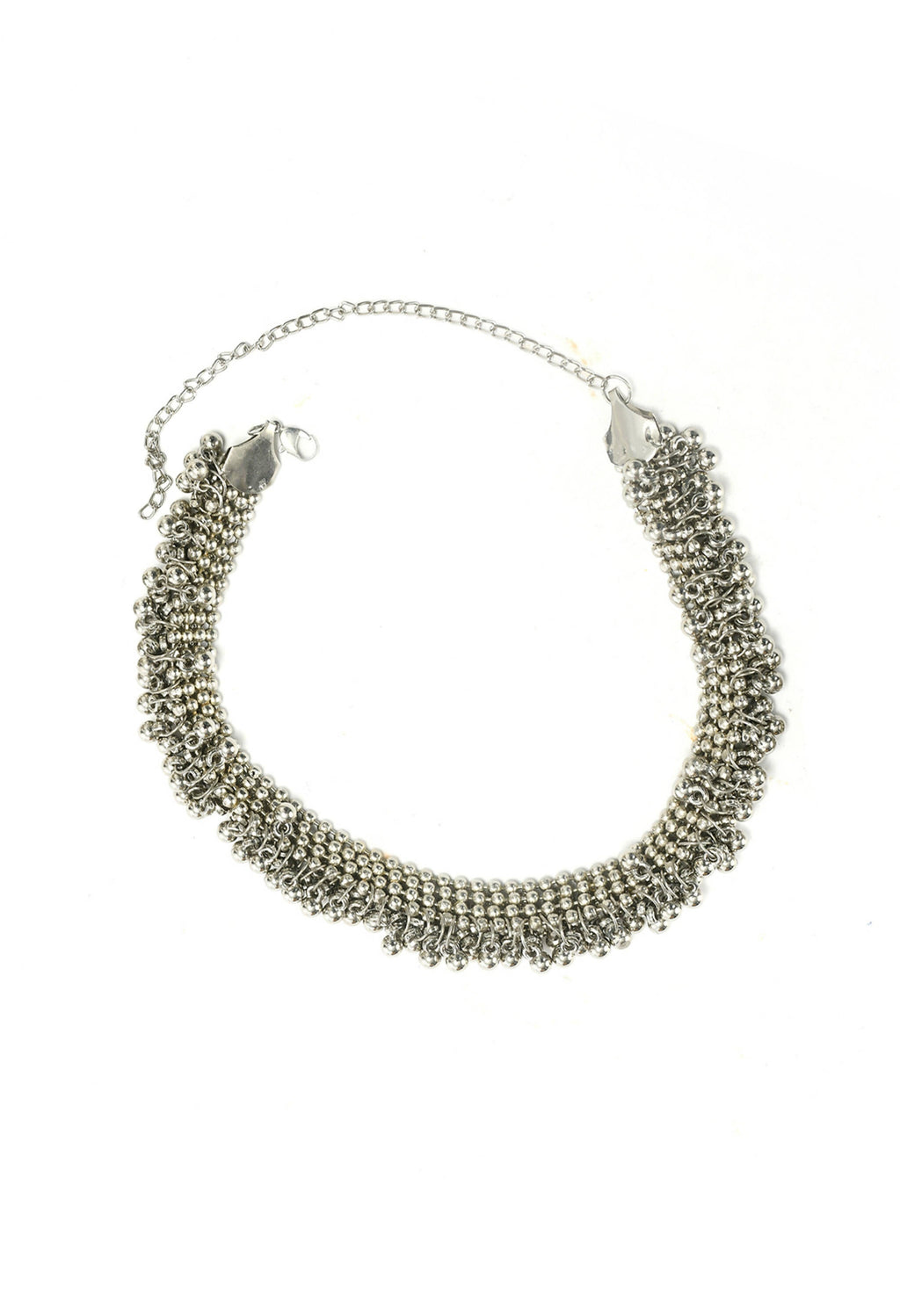 Mominos Fashion Johar Kamal Silver-Plated Brass Finish Ghungroo Work Choker For Women