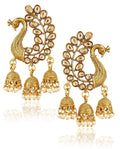 Gold-Polished Alloy Golden Peacock Earrings - The Pari