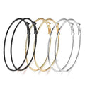 Rhodium-Plated Alloy Assorted Hoop Earrings Combo - The Pari