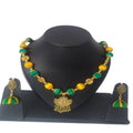 Kundan HandiKrafts Yellow And Green Silk Thread Necklace