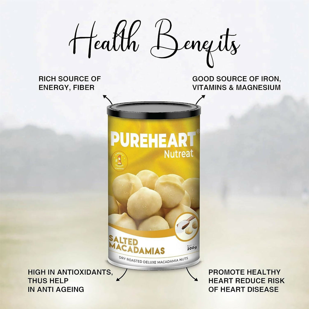 Pureheart Nutreat Salted Macadamia|Premium Dry Roasted Macadamia Nuts