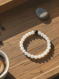 NVR White & Black Crystal Beaded Bracelet for Men & Women