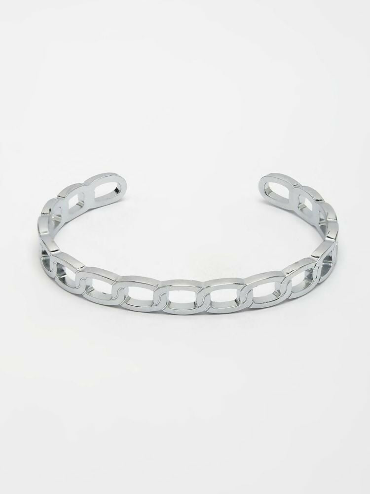 NVR Men's Silver Plated Cuff Bracelet