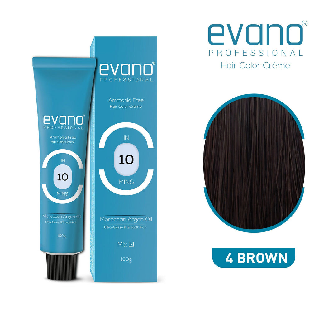 Evano Professional Creme Hair Colour Brown for Women & Men