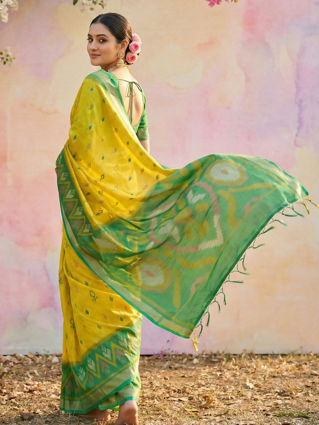 Shree Shyam Fashion Green Soft Silk Saree