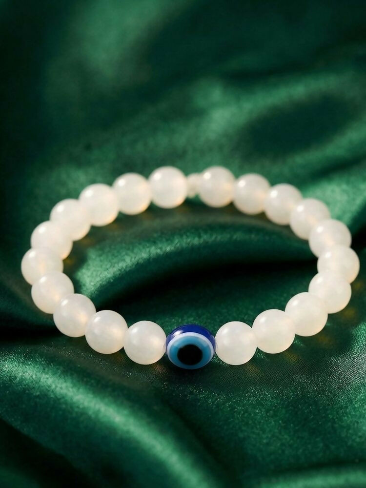NVR White Crystal Evil Eye Bracelet for Men & Women