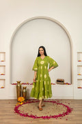 Joban Fashion Green Tie & Dye Cotton Dress