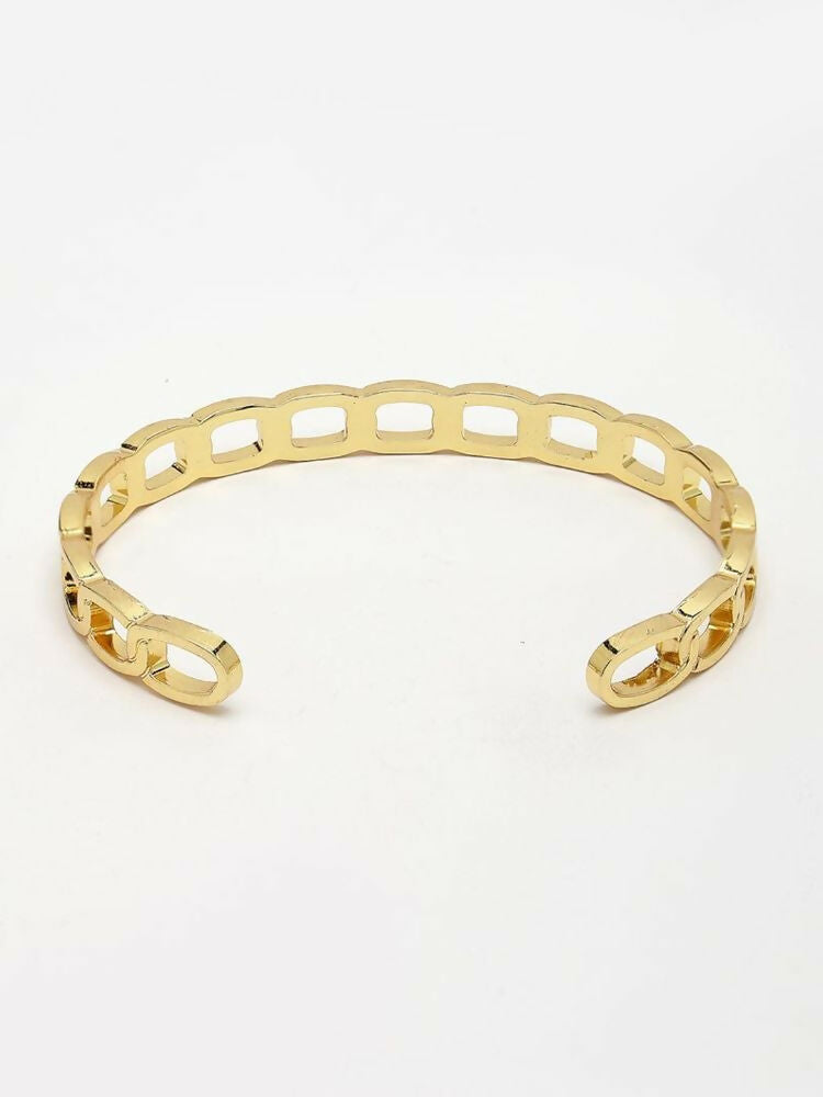 NVR Men's Gold Plated Cuff Bracelet