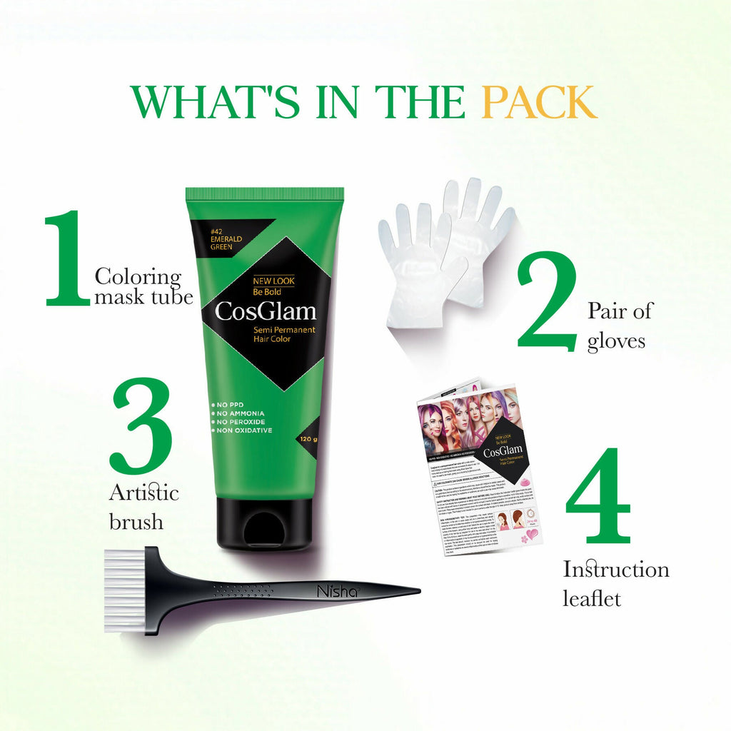 Cosglam Semi Permanent Hair Color for Women & Men (#42 Emerald Green)