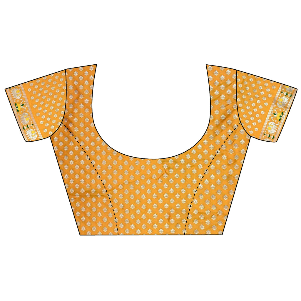Joban Fashion Pastel Orange Geometric Pattern Soft Silk Patola Saree