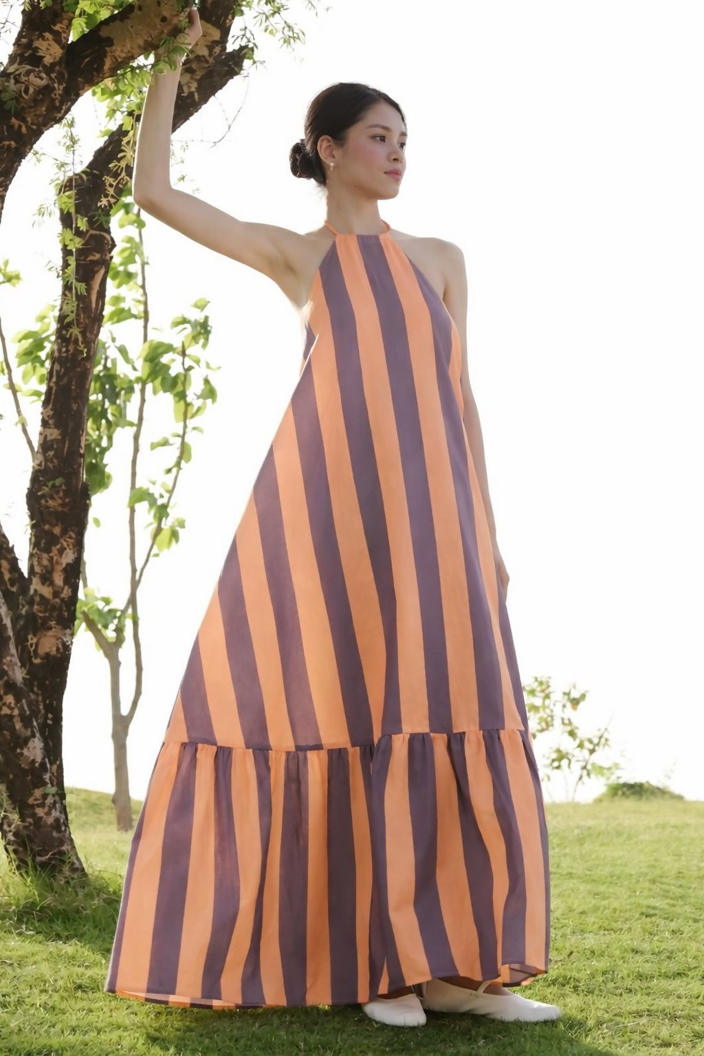 Aayaa Designer Printed Full Flared Gown - Multi Color