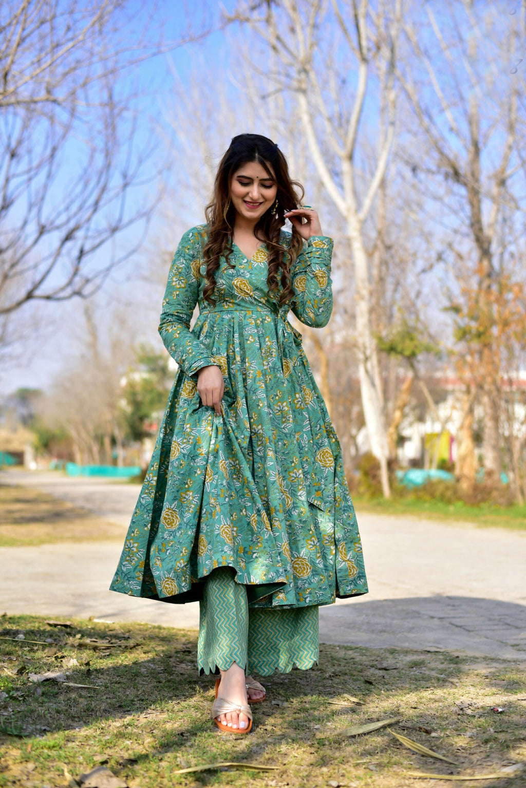 Aayaa Pure Cotton Silk Suit With Heavy Digital Print - Multi Color