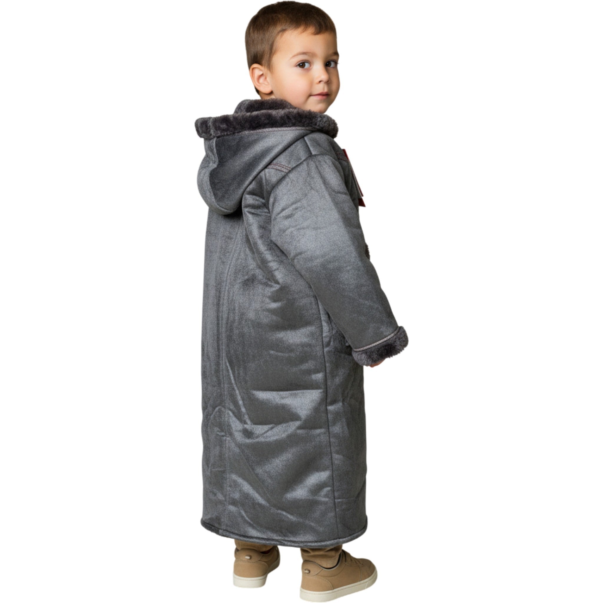 Kids Winter Fur Coat – Hooded & Stylish for 3-4 Year Olds, Warm Faux Fur Outerwear