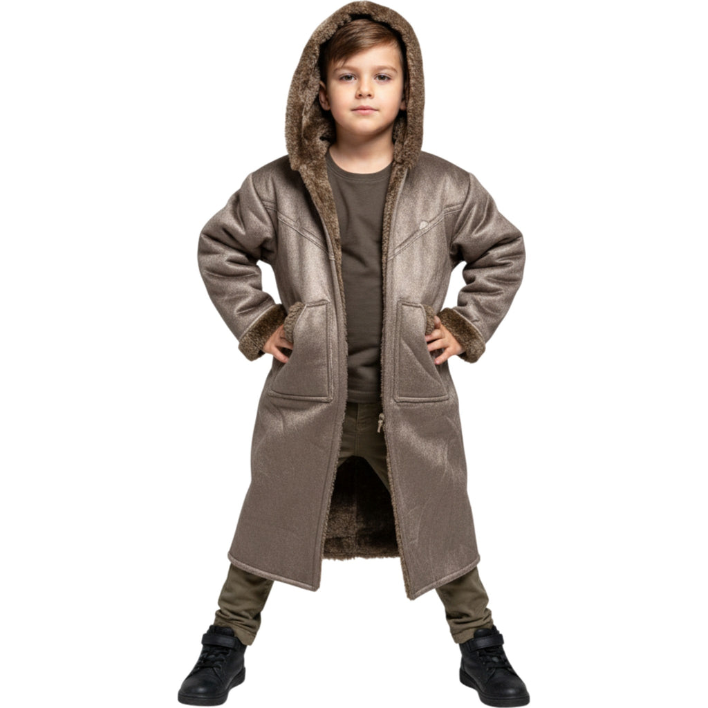 Kids Winter Fur Coat – Hooded & Stylish for 3-4 Year Olds, Warm Faux Fur Outerwear