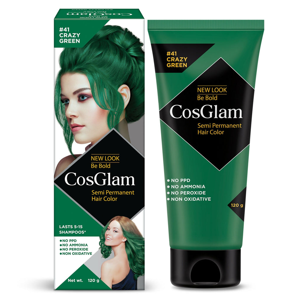 Cosglam Semi Permanent Hair Color for Women & Men (#41 Crazy Green)