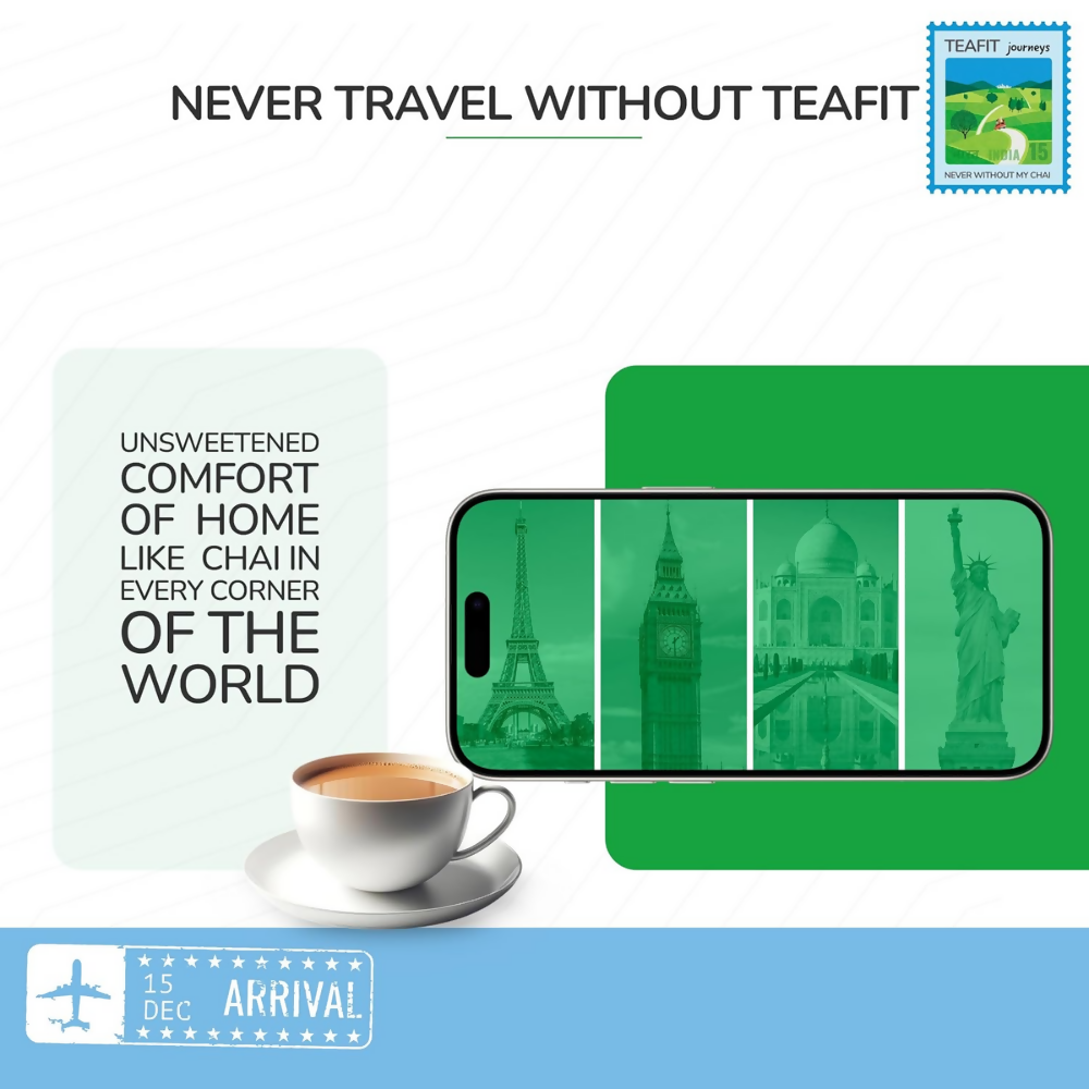 TeaFit No Sugar Instant Ginger Tea Premix - Travel Pack