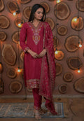 Joban Fashion Pink Silk Embroidered Kurti Set