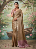 Shree Shyam Fashion Brown Tissue Silk Saree