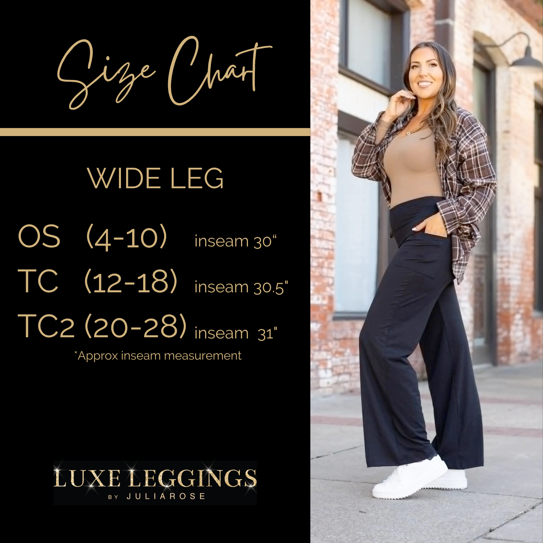 Ready to Ship | The Brooke - Black Wide Leg Full-Length with Pockets - Luxe Leggings by Julia Rose®