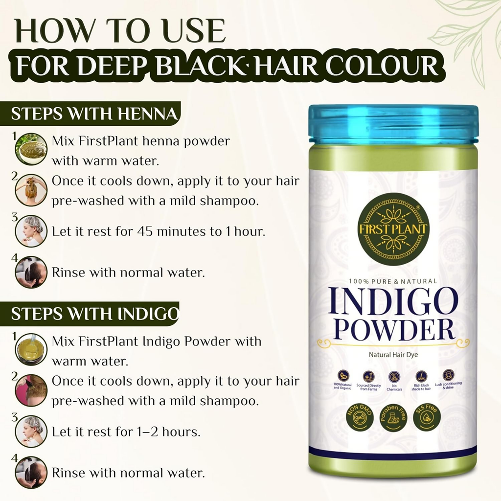 First Plant Organic Indigo Powder For Black Hair