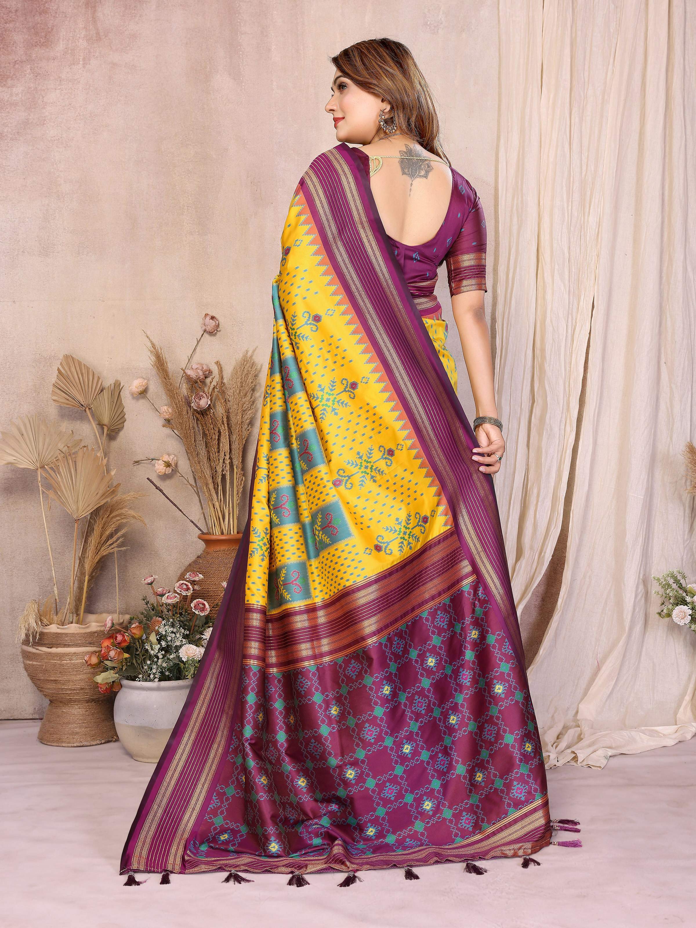 Aastha Fashion Yellow Soft Silk Weaving Saree