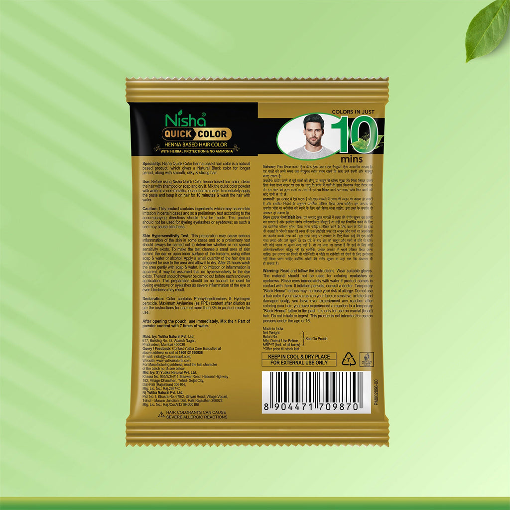 Nisha Quick Color Henna-Based Hair Color-Natural Black