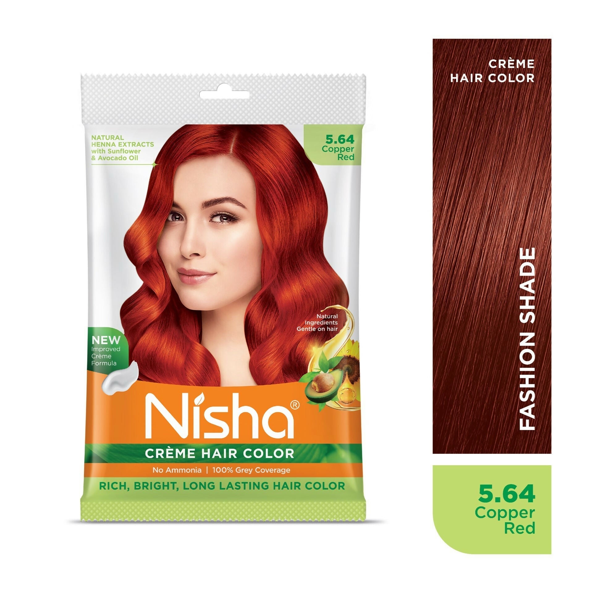 Nisha Creme Hair Color for Women - Copper Red