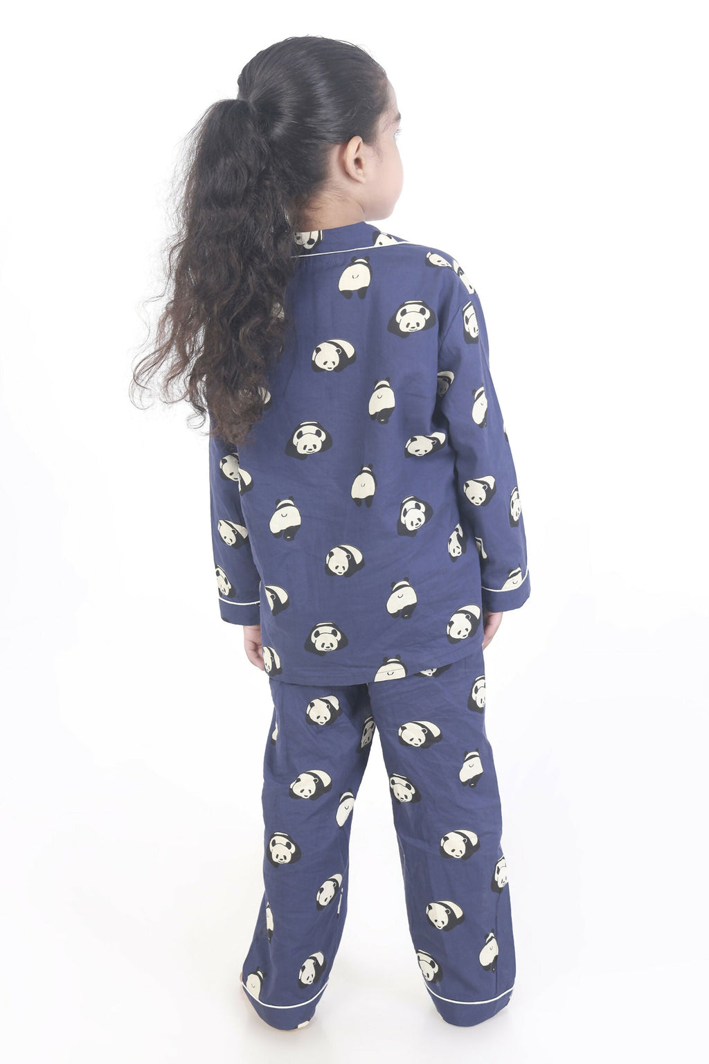 Breathables Kids Cotton Night Suit – Blue Panda Print Shirt & Pyjama Co-Ord Set For Boys & Girls