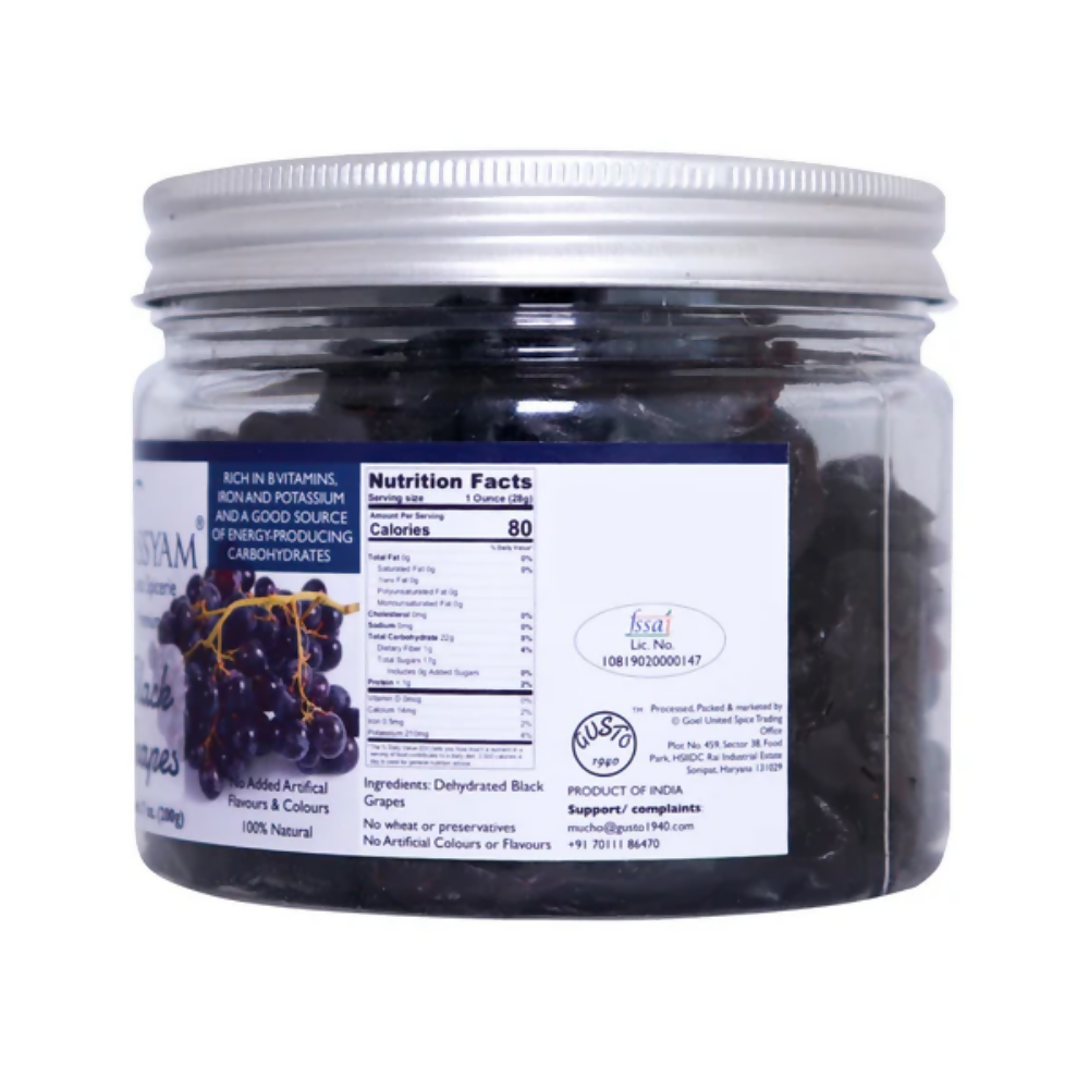 Tassyam Organics Exotic Dehydrated Black Grapes