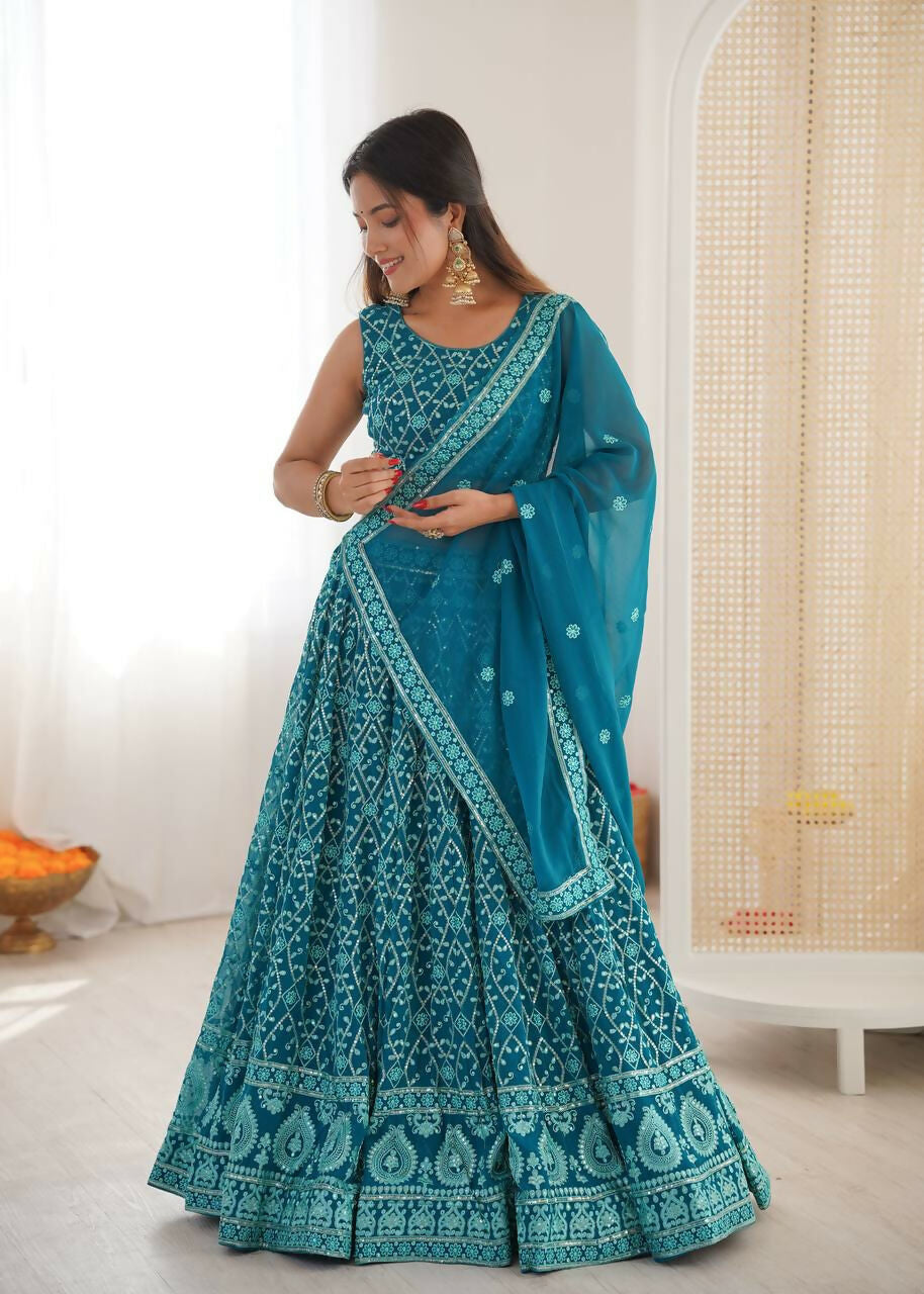 Lehenga Mart Designer Indian Wedding Lehenga Choli-Blue