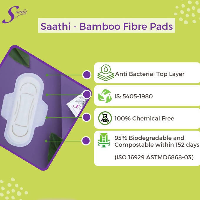 Saathi Bamboo Fiber Heavy Flow Sanitary Napkins Pack