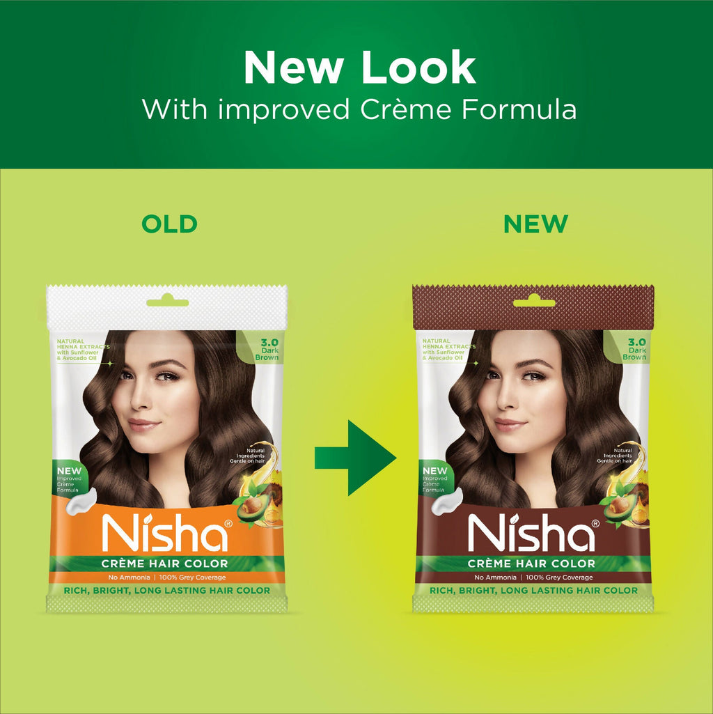 Nisha Creme Hair Color for Women - Dark Brown