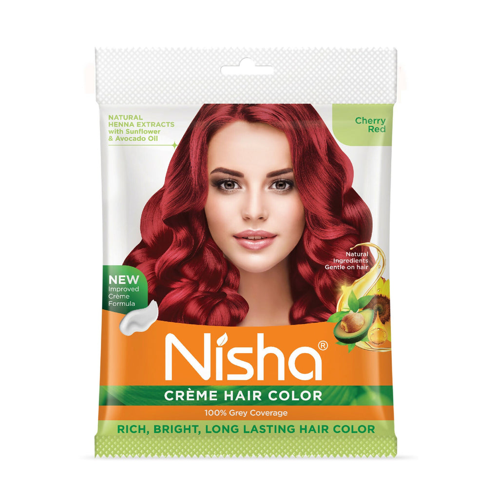 Nisha Creme Hair Color for Women - Cherry-Red