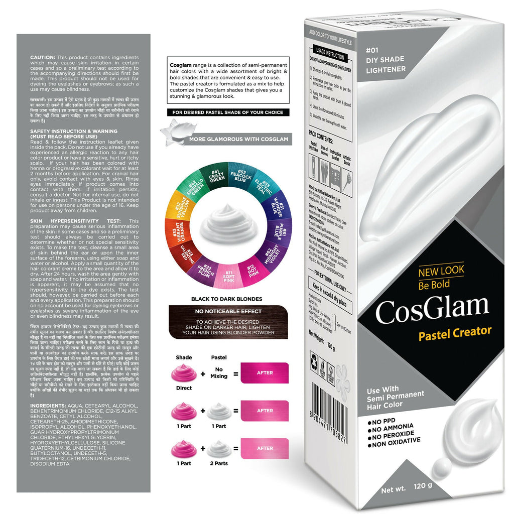 Cosglam Semi Permanent Hair Color for Women & Men-Pastel Creator
