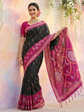 Shree Shyam Fashion Black Soft Silk Saree