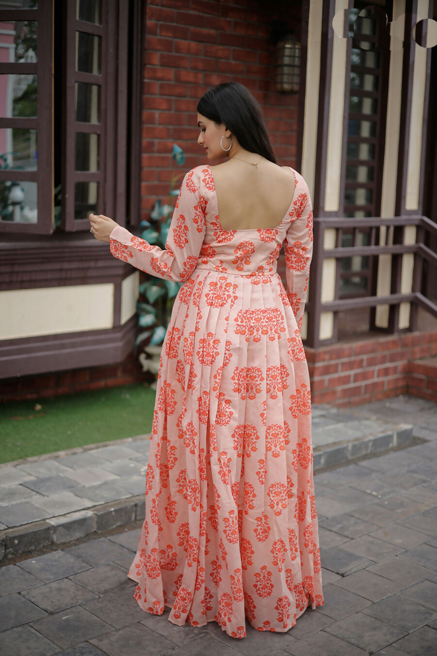 Aayaa Pure Chanderi Gown With Heavy Digital Print - Multi Color