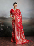 Shree Shyam Fashion Red Silk Blend Saree