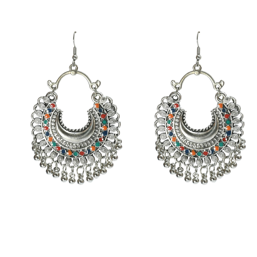 Mominos Fashion Johar Kamal Oxidised Silver-Plated Meena Work Choker Set