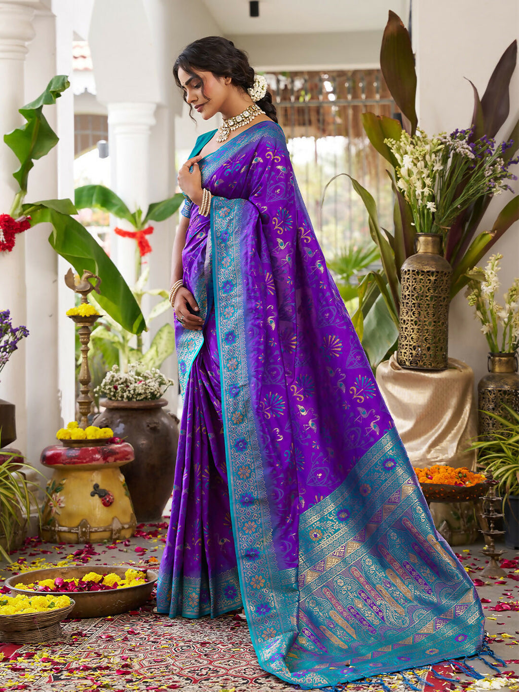 Shree Shyam Fashion Violet Soft Silk Saree